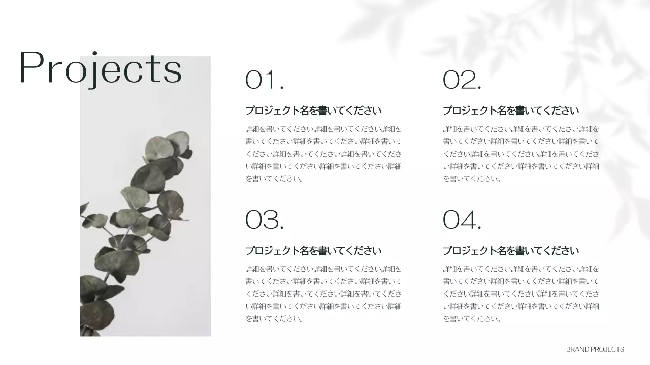 緑 シンプル ブランド 会社案内 プレゼンテーション