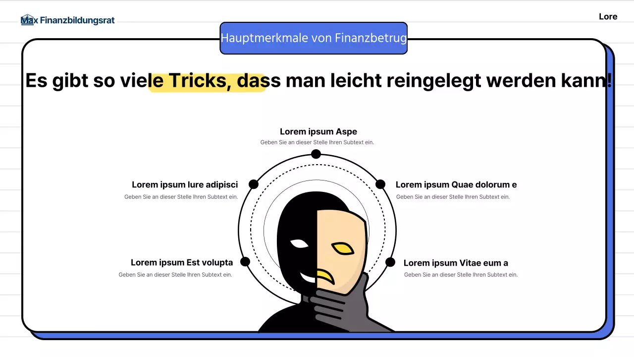 Schulung zur Prävention von Finanzbetrug für Erwachsene mittleren Alters in Blau
