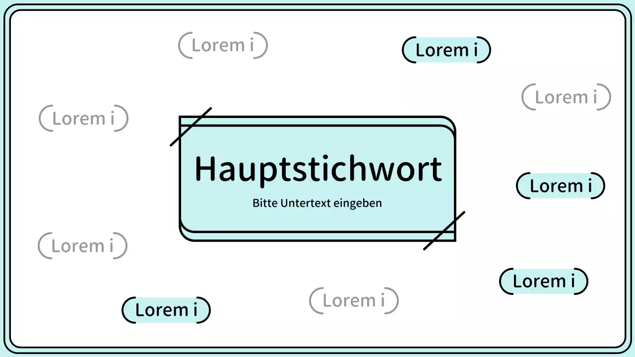 Hervorhebung von Schlüsselwörtern in einem einfachen Linienstil in Gelb und Mint