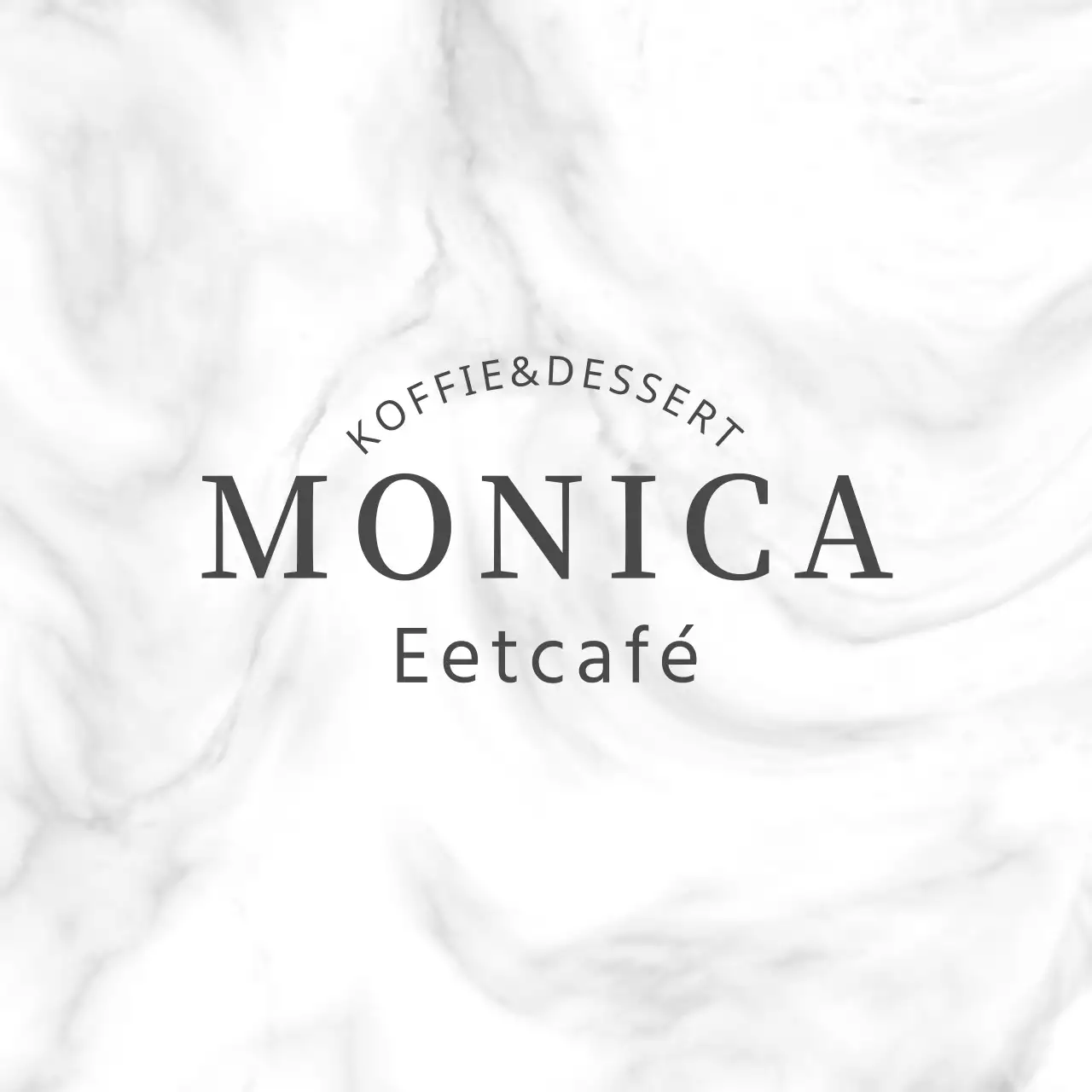 Tekstueel logo voor een eenvoudig café met witte marmeren textuur