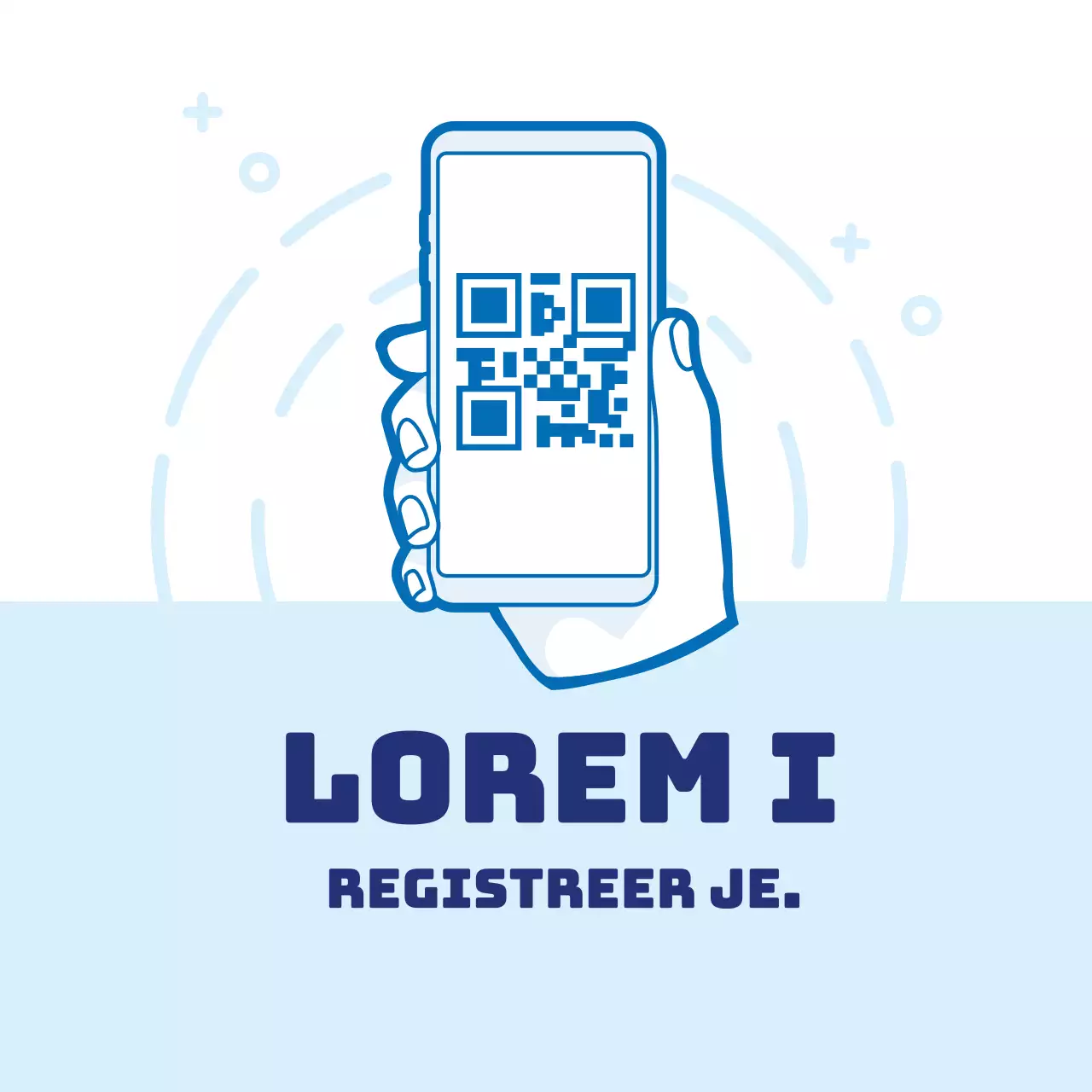 Keurig blauw geïllustreerde coronavirus sign-in labels