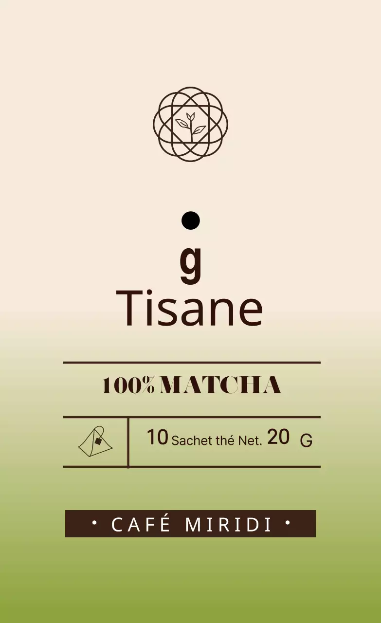 Étiquette de thé vert Ivory Illustrated Cafe New Year's Day