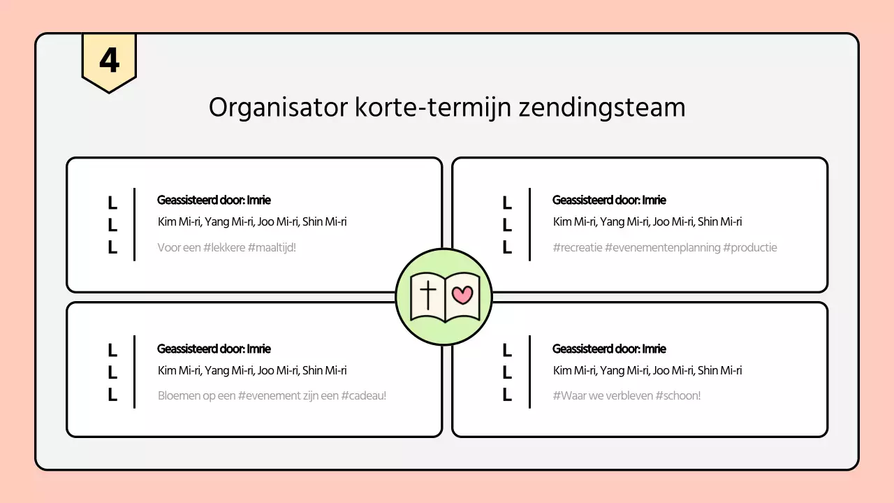 Een strakke, pastelkleurige kerkzomermissiebrochure