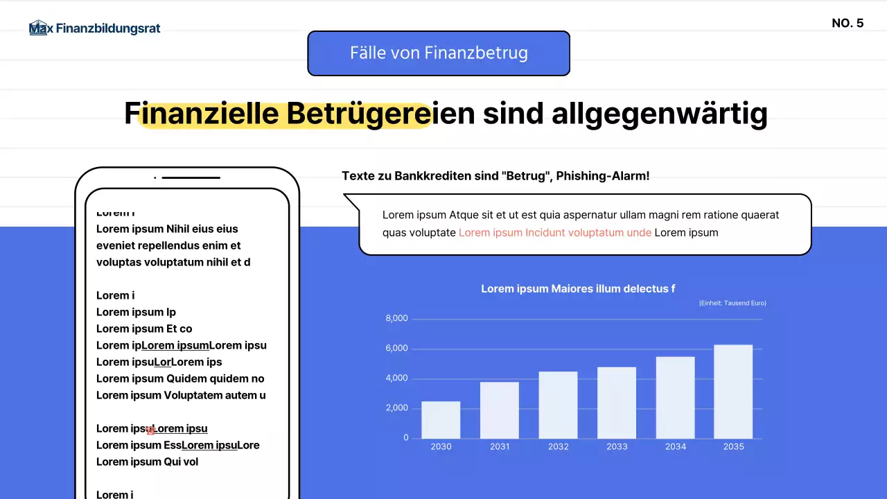 Schulung zur Prävention von Finanzbetrug für Erwachsene mittleren Alters in Blau