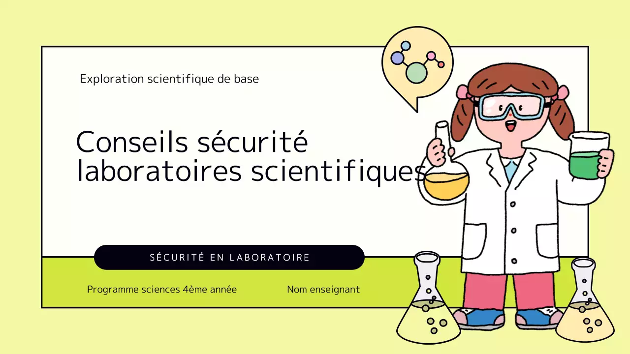Conseils de sécurité pour les laboratoires scientifiques en chartreuse et en jaune