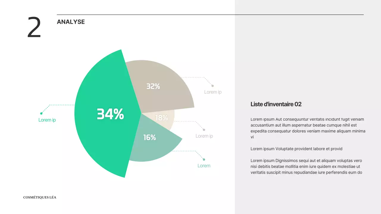 Dégradé vert et beige Plan de promotion des produits cosmétiques Clean
