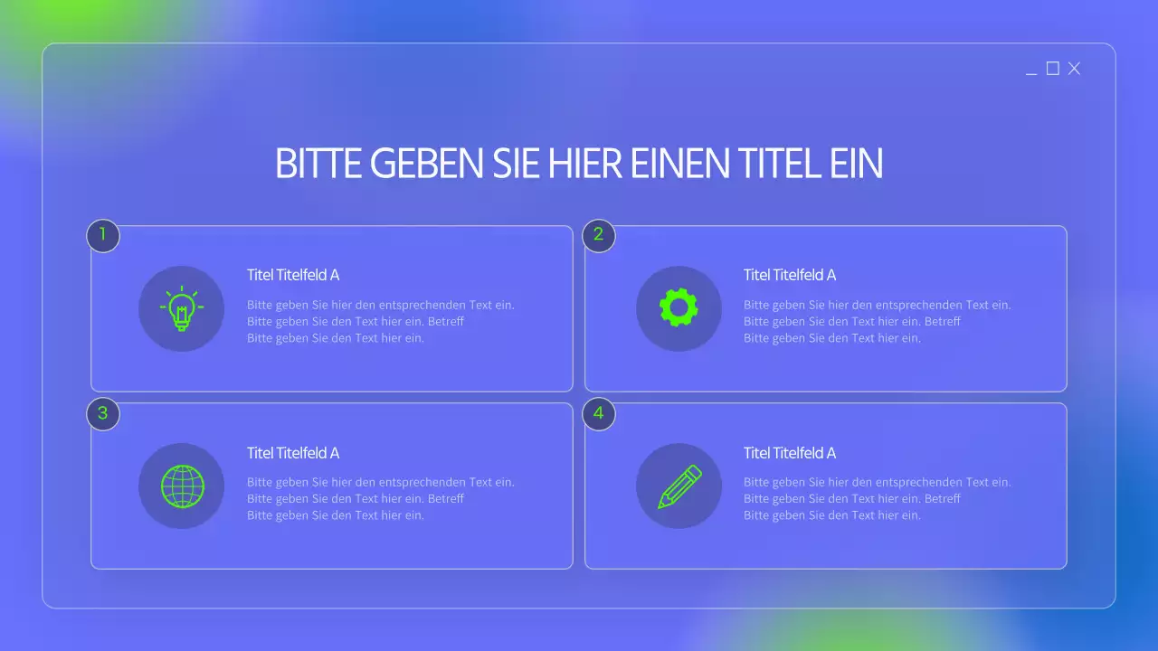 Einfache Mappen in Blau und fluoreszierenden Farben