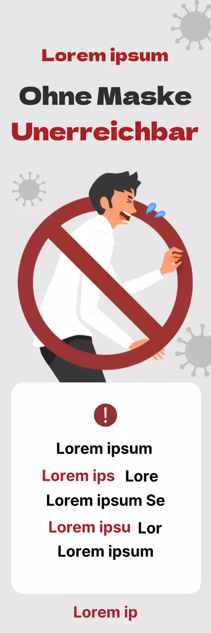 Grau-Rot Illustrierte Corona Zugangshilfe