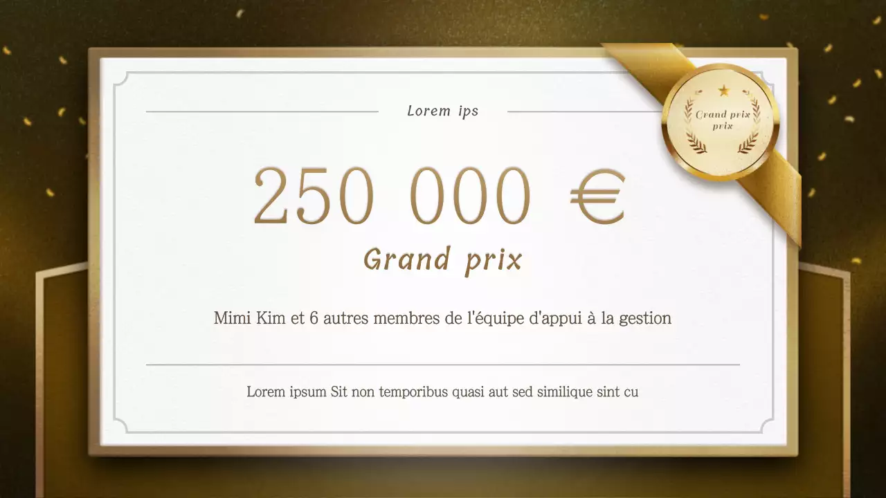 Une invitation or et marine à une fête de fin d'année avec un ordre de service cérémonieux