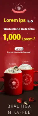 Bewerben Sie Ihr Weihnachtscafé-Menü mit einem roten Foto