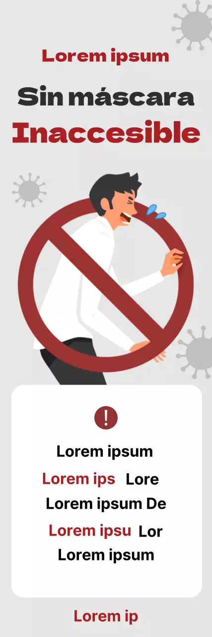 Guía de acceso Corona gris roja ilustrada