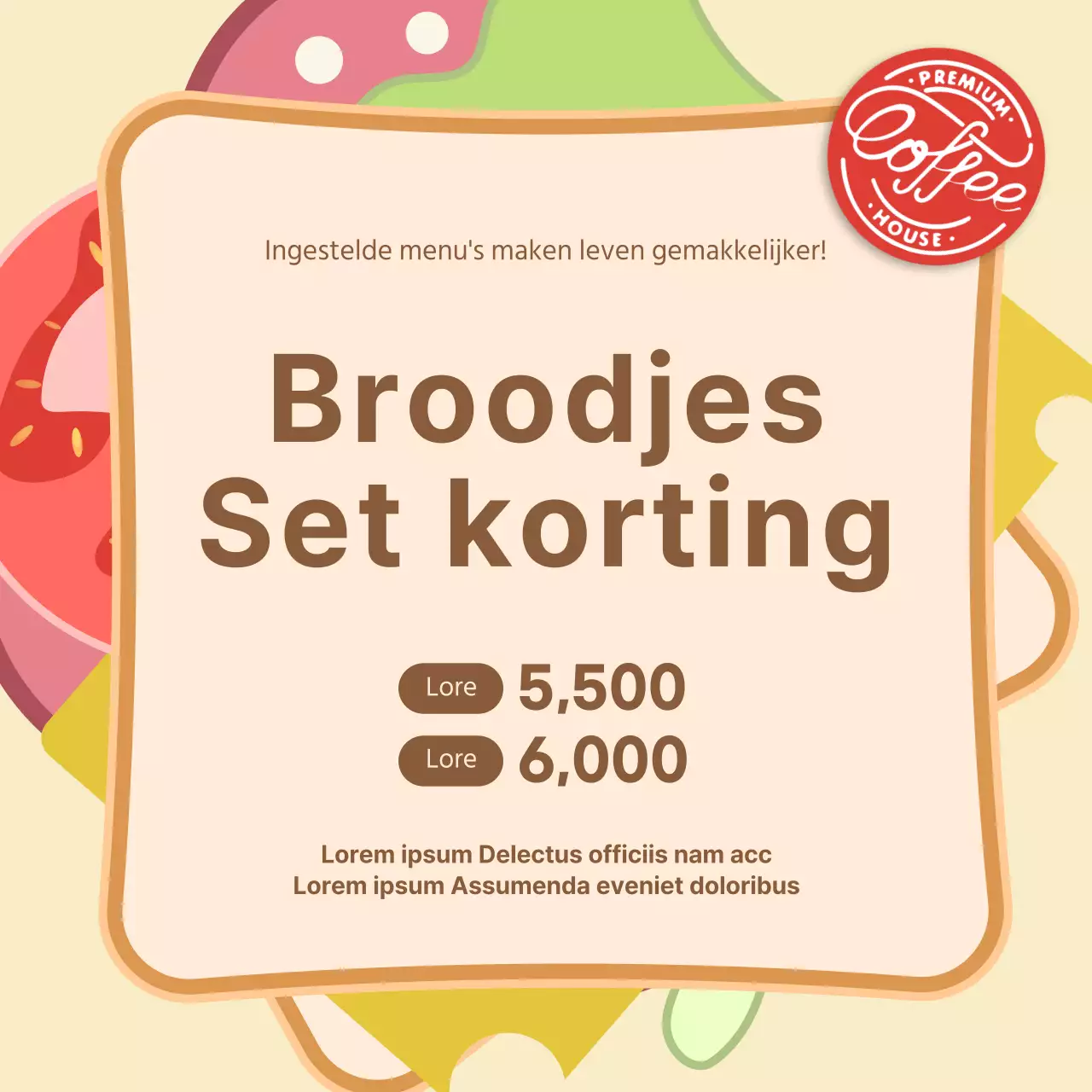 Sandwichreeks met de Achtergrond van de Illustratie van het BroodAfgeprijsd