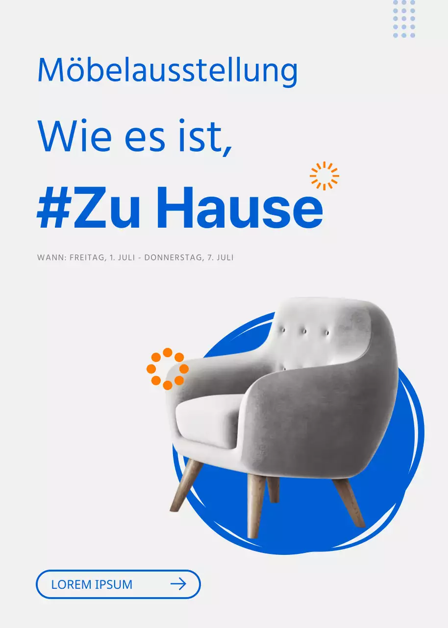 Blaues einfaches Innenraum-Event-Popup