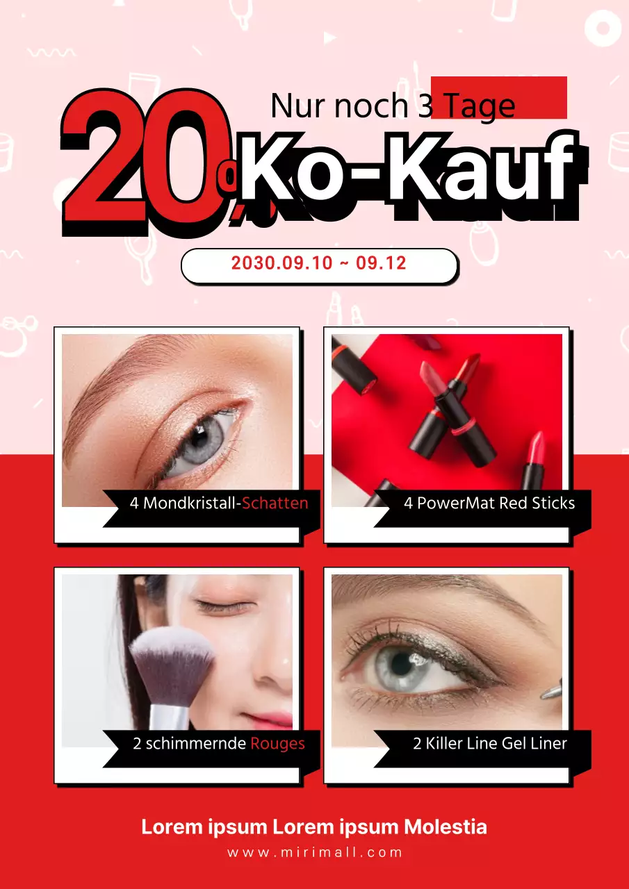 Bewerben Sie eine Co-Buy-Rabattaktion mit Produktfotos in Rot