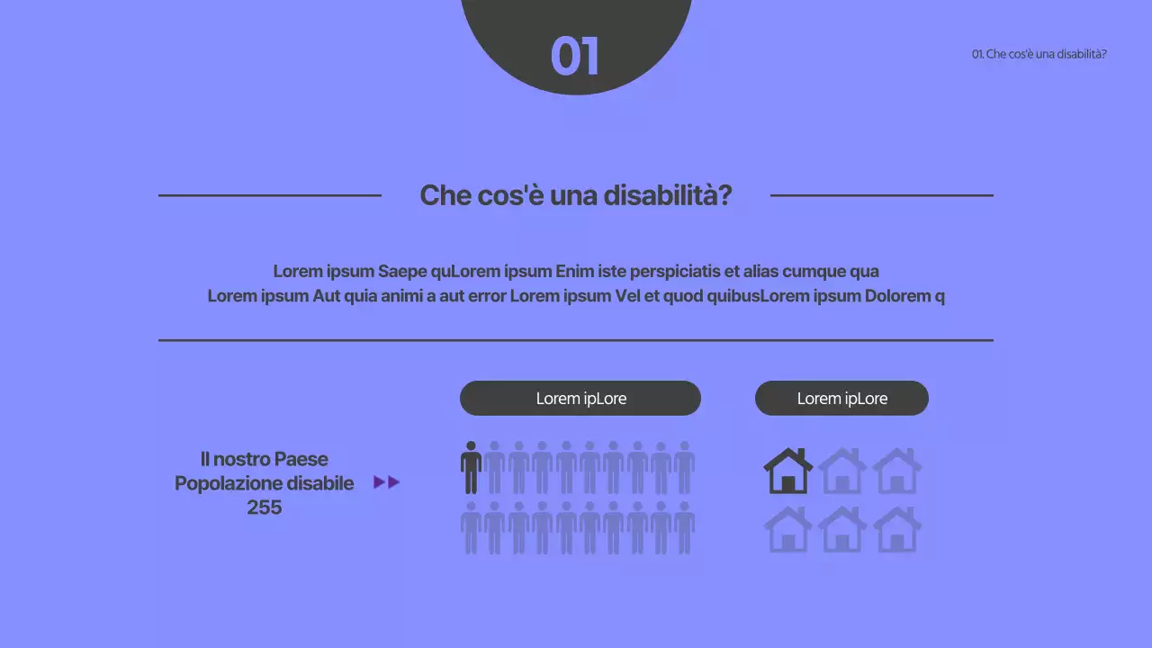 Tema di formazione sulla disabilità in azzurro e grigio