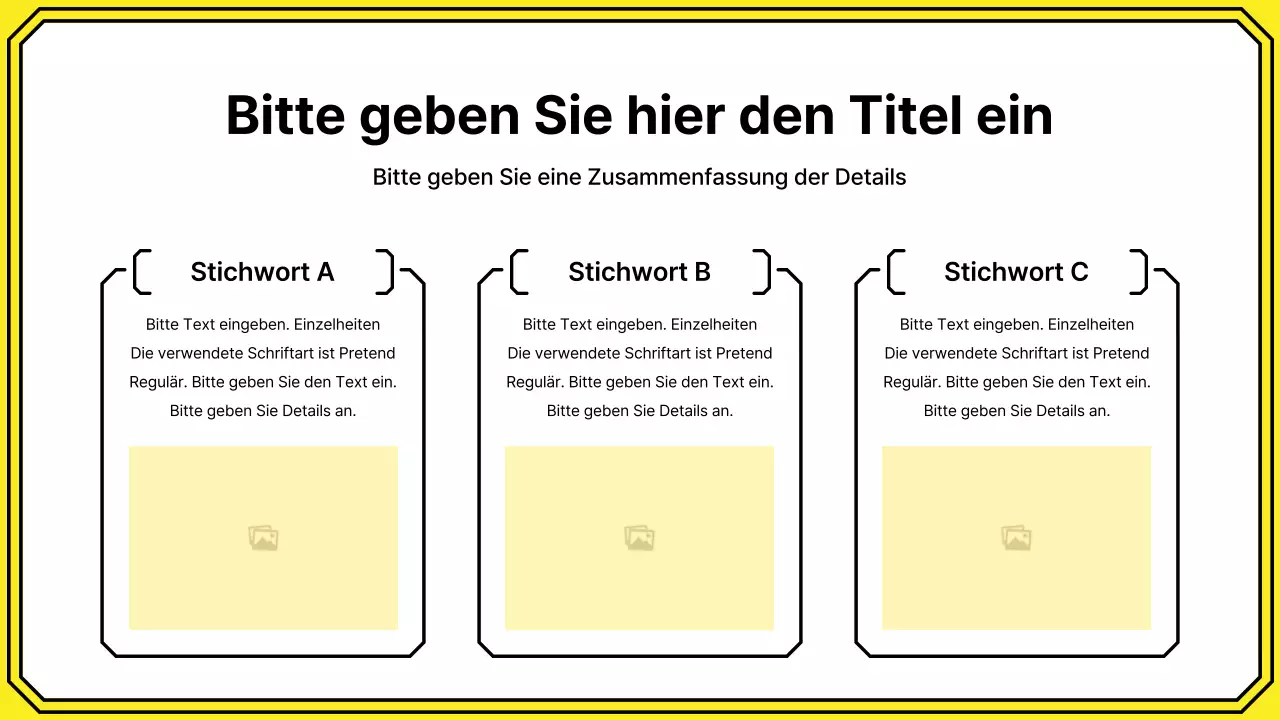 Hervorhebung von Schlüsselwörtern in einem einfachen Linienstil in Gelb und Mint