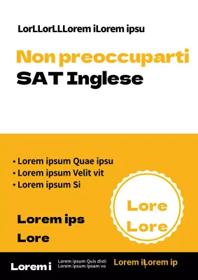 Semplice volantino giallo e nero per una scuola di lingua inglese