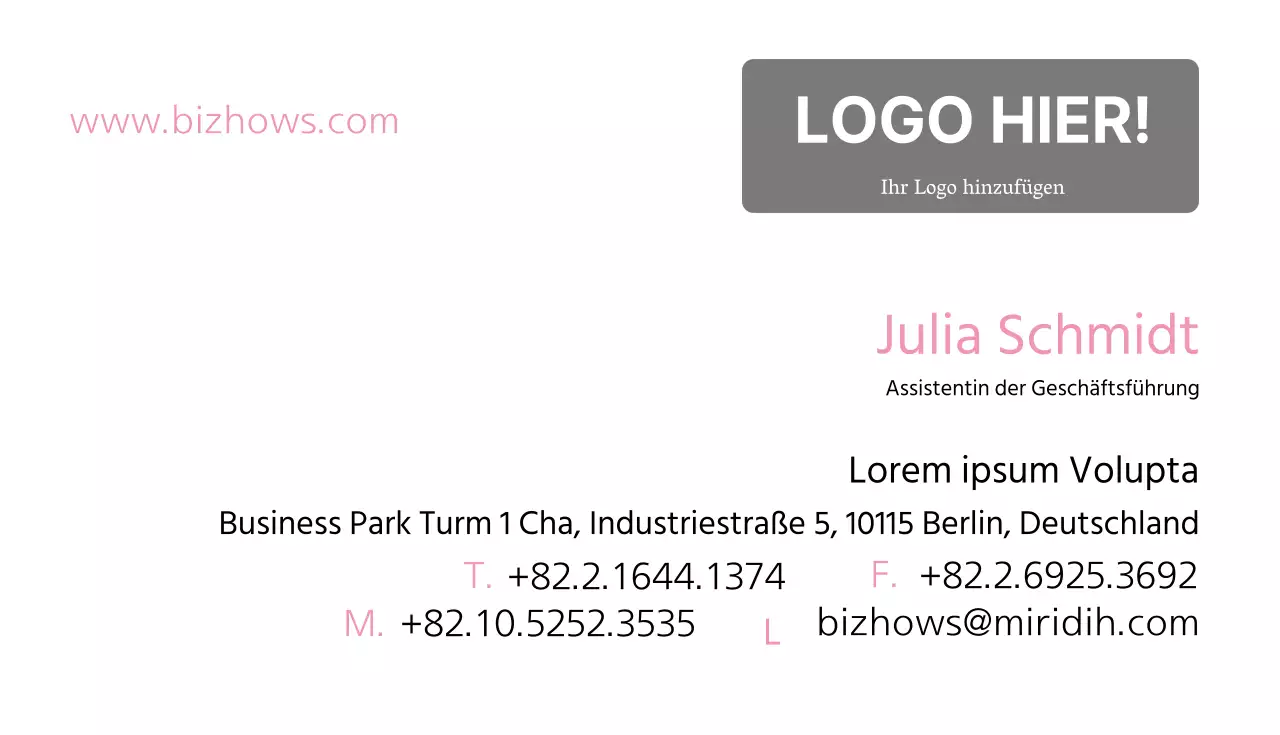 Einfache VisitenkarteWeiß