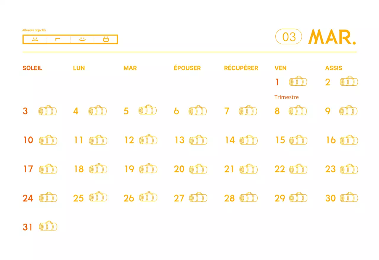 Calendriers orange à distribuer lors de la promotion de votre studio de yoga