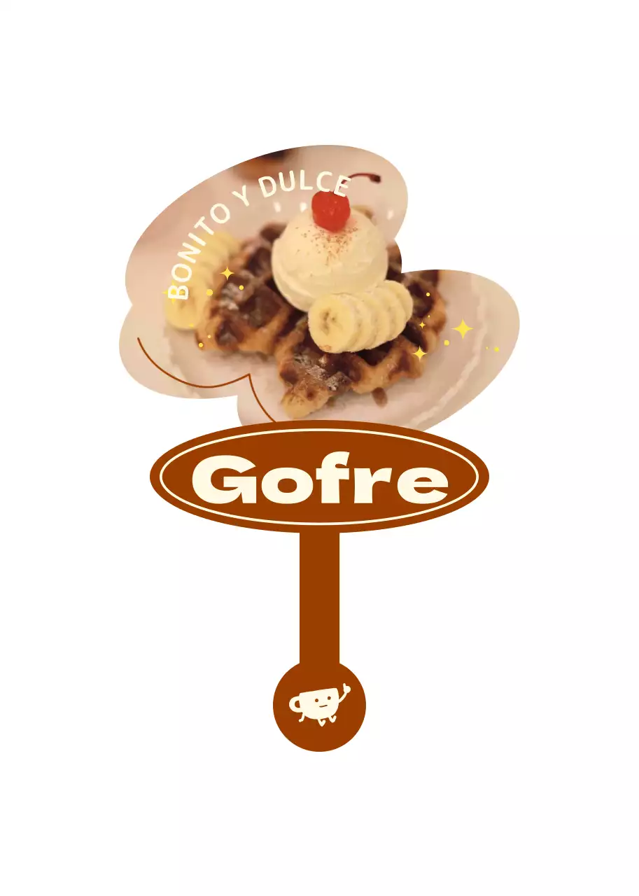 Orientar las cartas de postres con conceptos simpáticos y coloridos