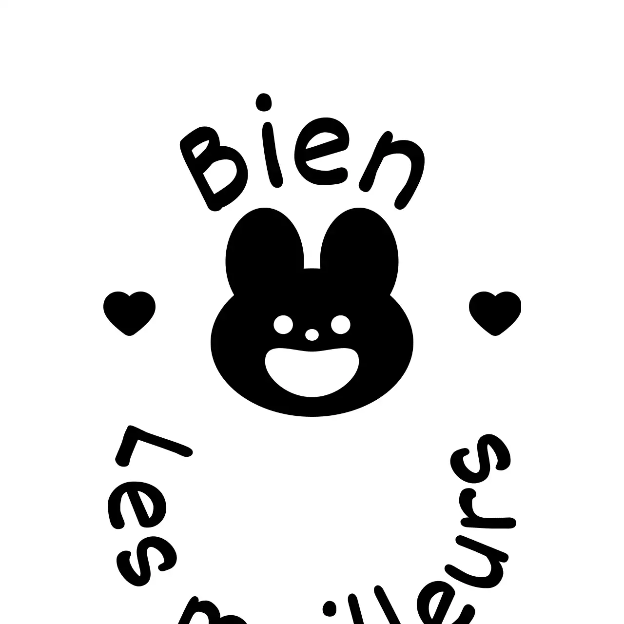 Tampon de complément avec un mignon personnage animal noir