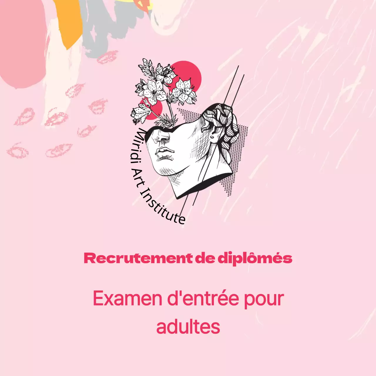 Illustration rose logo art école promotion