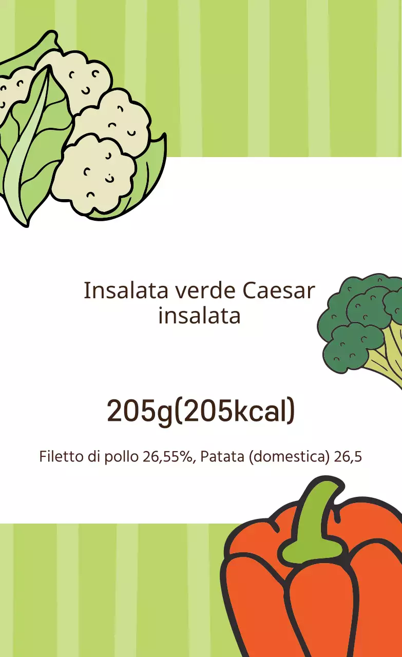 Etichetta illustrata verde arancione per insalata