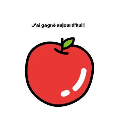 Illustration en blanc de la promotion d'un produit alimentaire drôle, d'une ferme ou d'une pomme