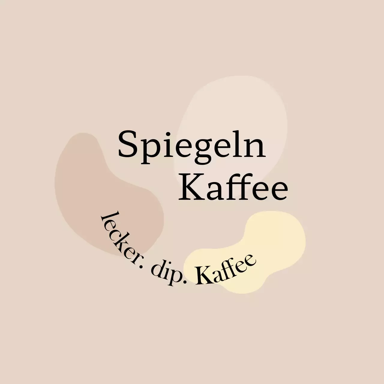Werben Sie für Ihr Café mit braunem Text und einer Fotoillustration von Kaffeebohnen