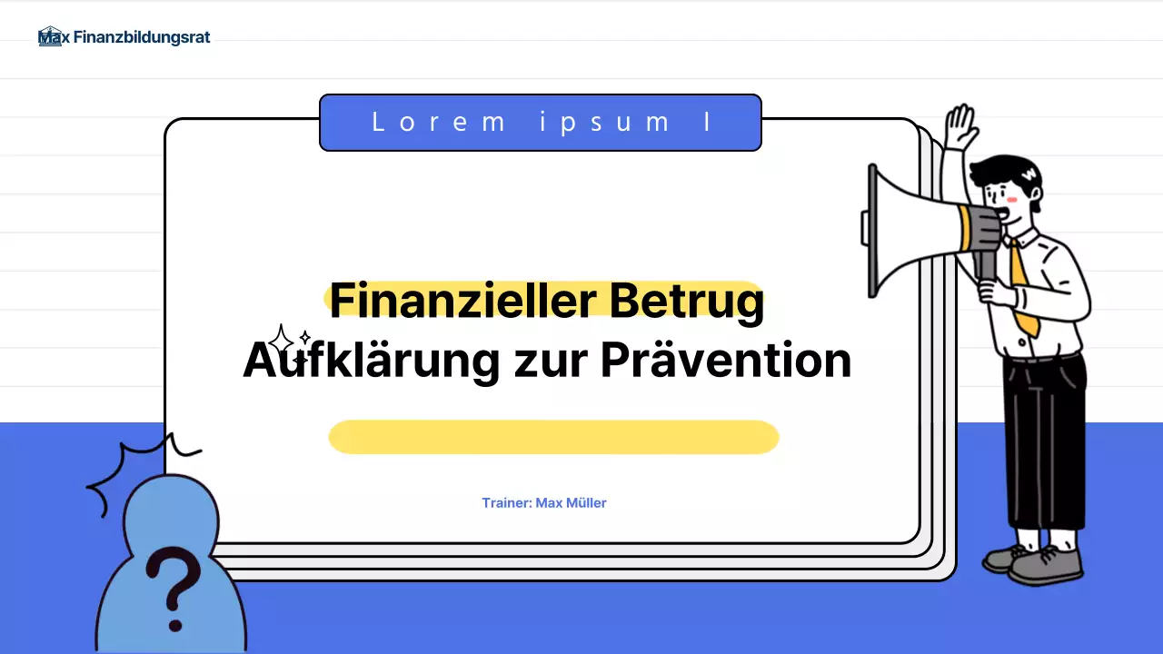 Schulung zur Prävention von Finanzbetrug für Erwachsene mittleren Alters in Blau
