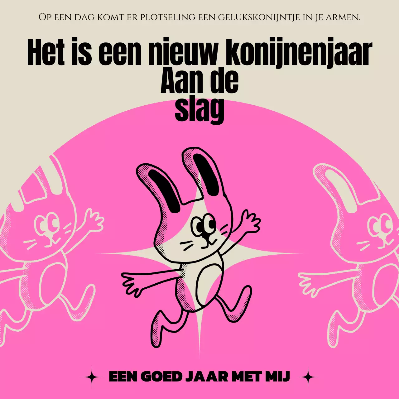 Schattige nieuwjaarswensen in roze