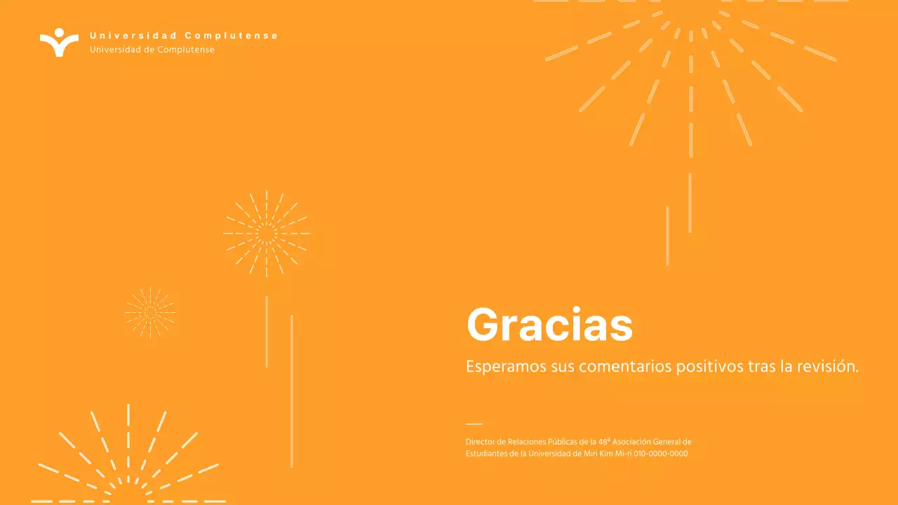 Presentación sencilla del patrocinio del festival universitario naranja para institutos y universidades