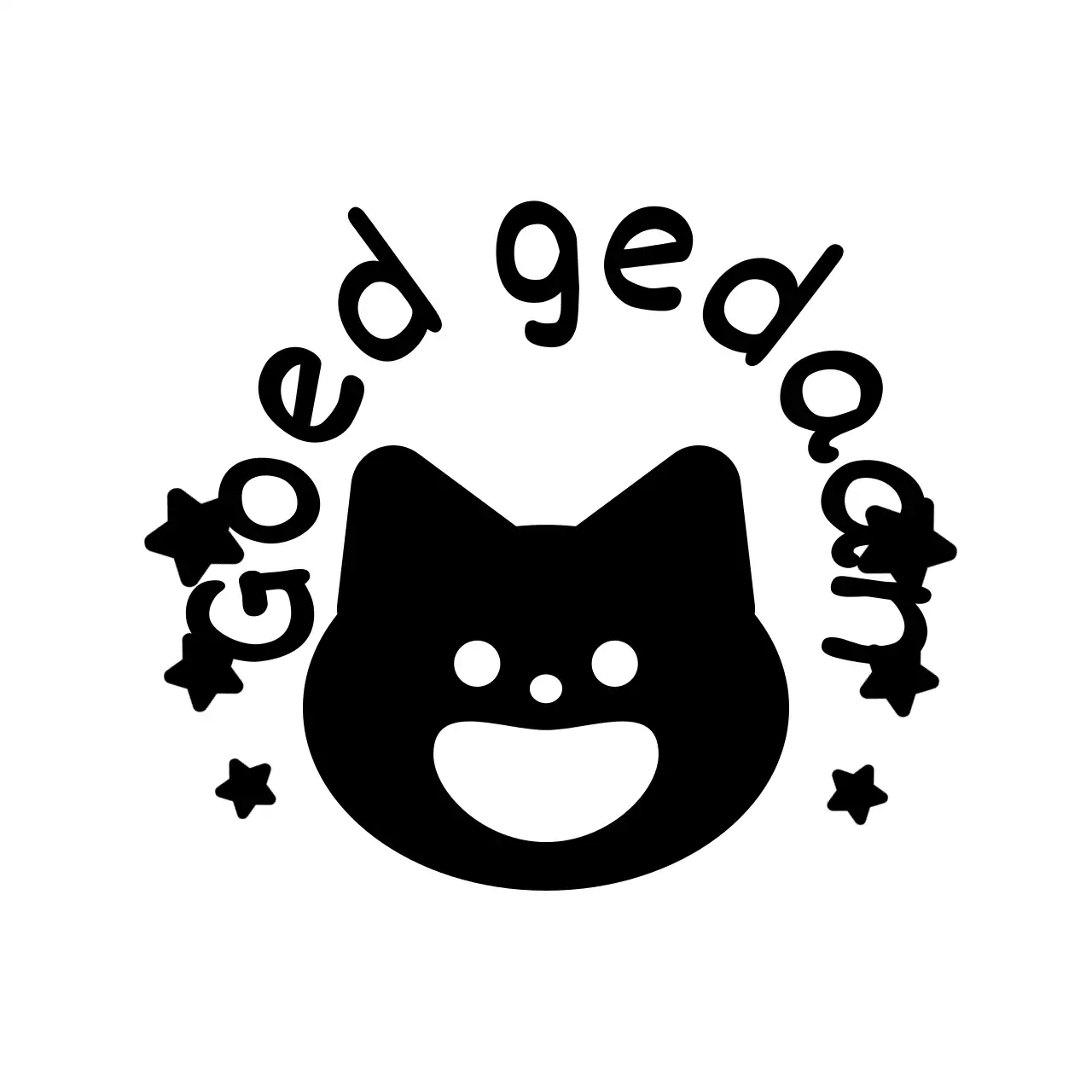 Compliment stempel met een schattig zwart dierenfiguur