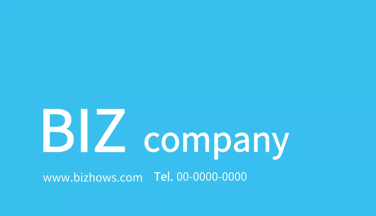 青 シンプル ビジネス 名刺