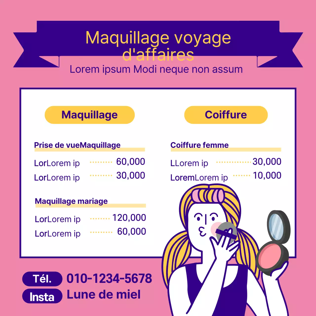 Maquillage pour voyages d'affaires