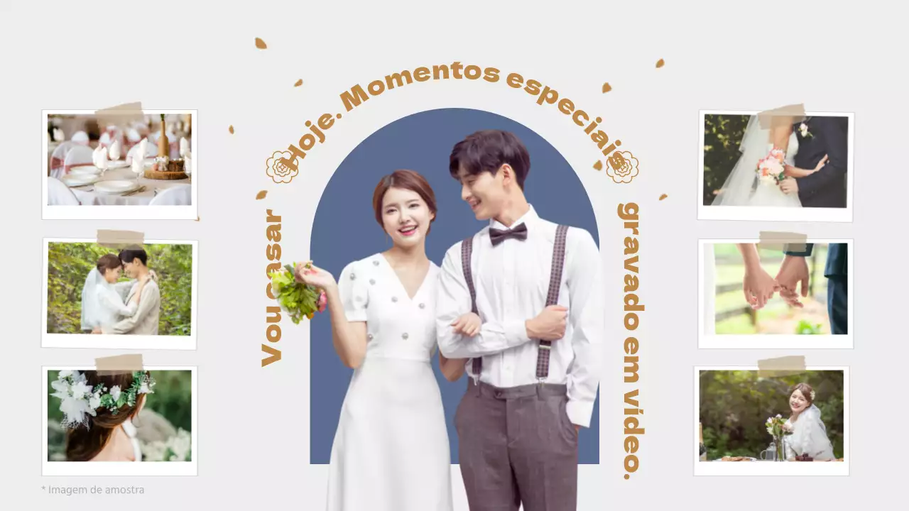 Um vlog de casamento simples com pormenores dourados