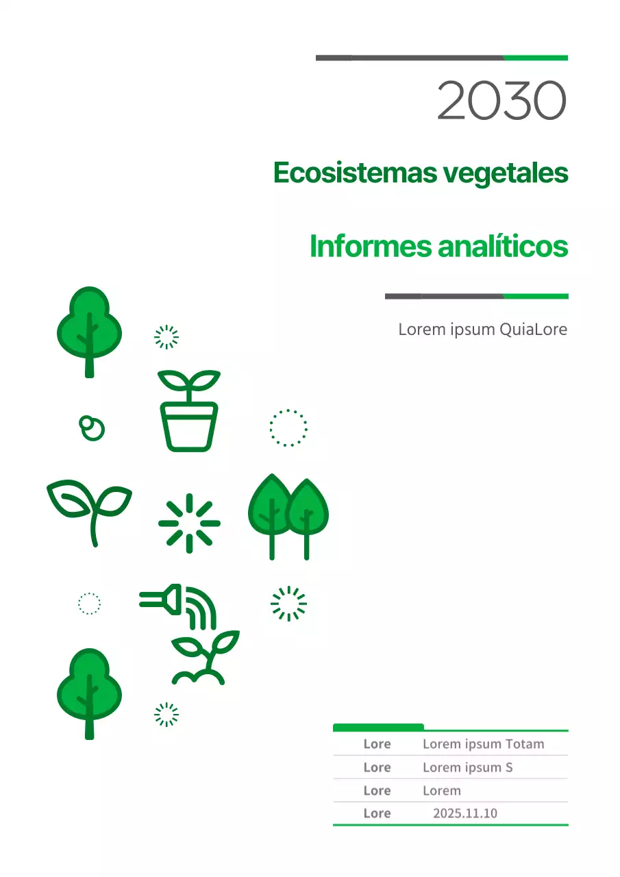 Informe sobre el concepto de icono de planta verde