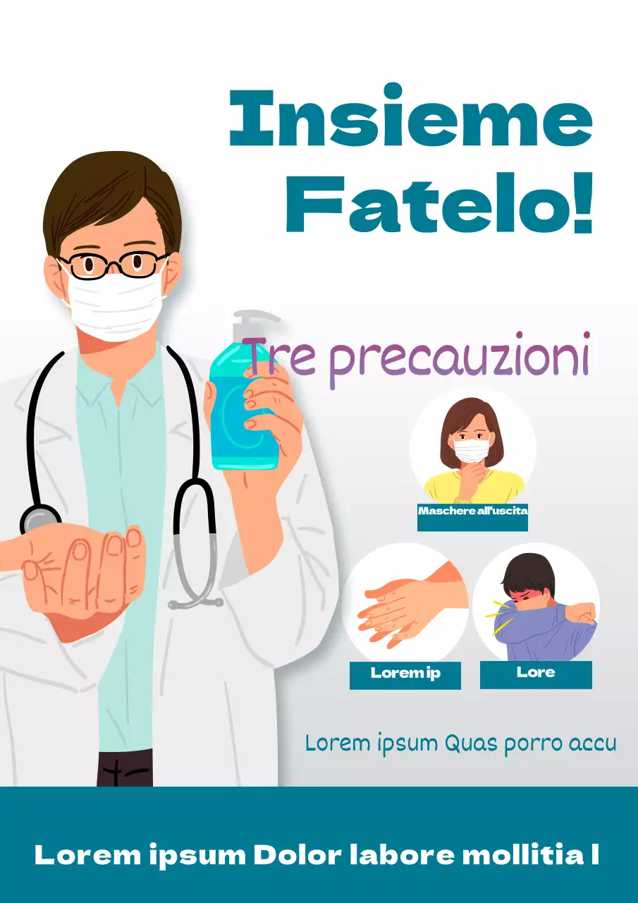 Un volantino semplice e verde per la campagna di prevenzione dei virus