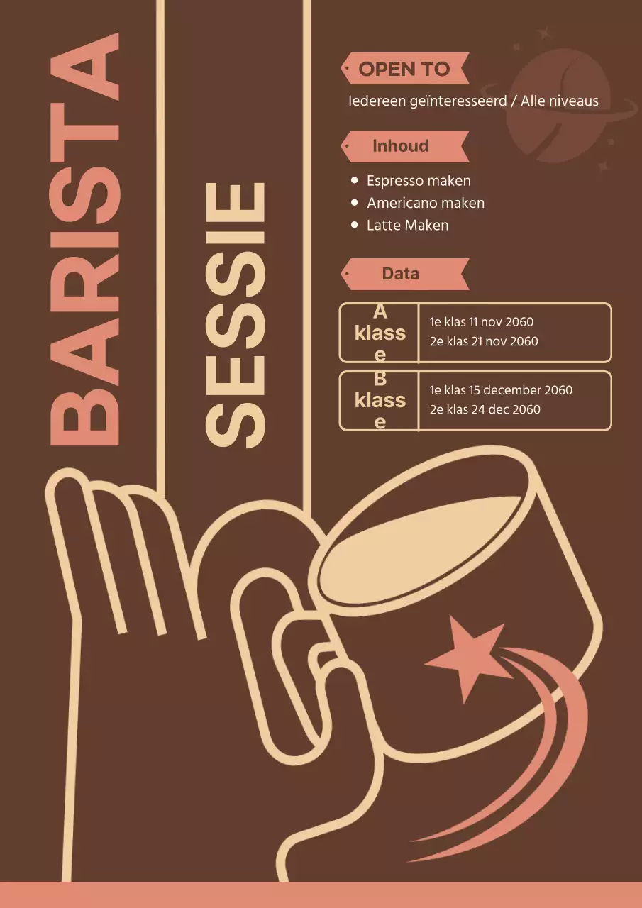 Bruine en Beige Koffie Eenvoudige Barista Trainingsgids