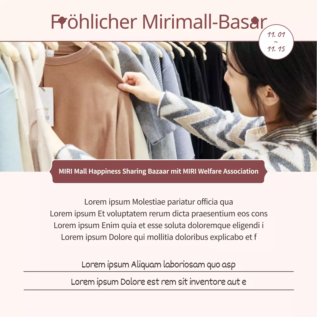 Befürworter des pastellfarbenen, sentimentalen Basars überprüfen (CardNews)