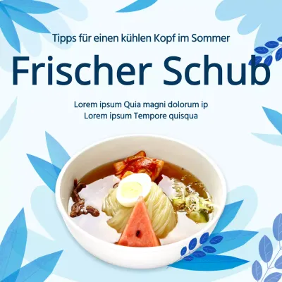 Werben Sie für ein blaues Blatt Illustration Weizennudeln Mahlzeit Kit