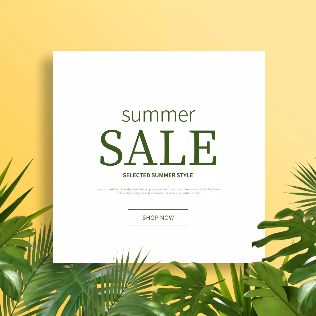 黄色 シンプル セール ポスター Instagram投稿