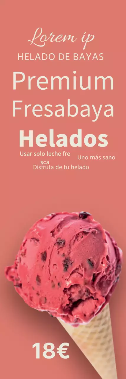 Resaltar las fotos rosas para promocionar los helados limpios