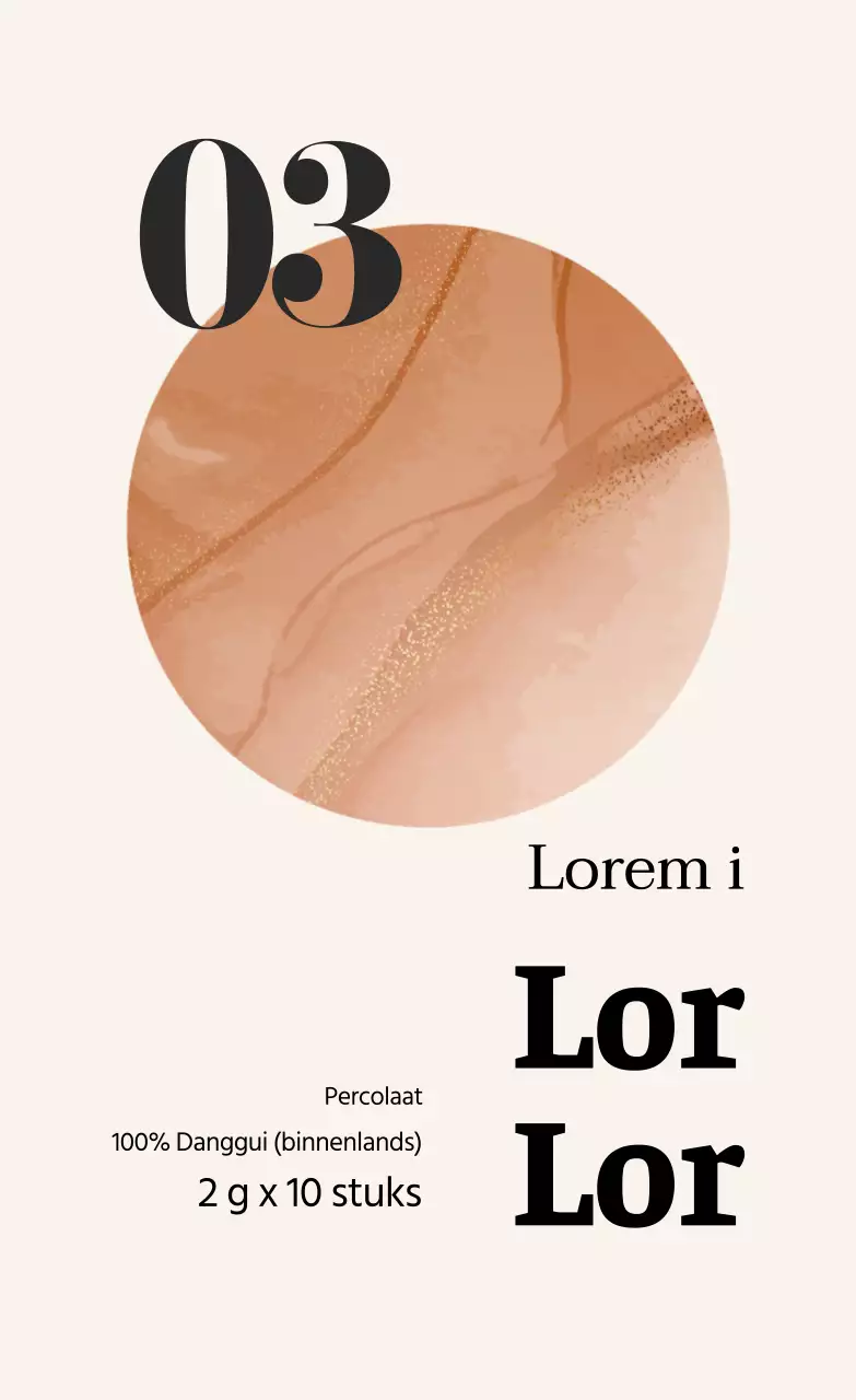 Bruin geïllustreerd Cafe Danggui theezakjesetiket