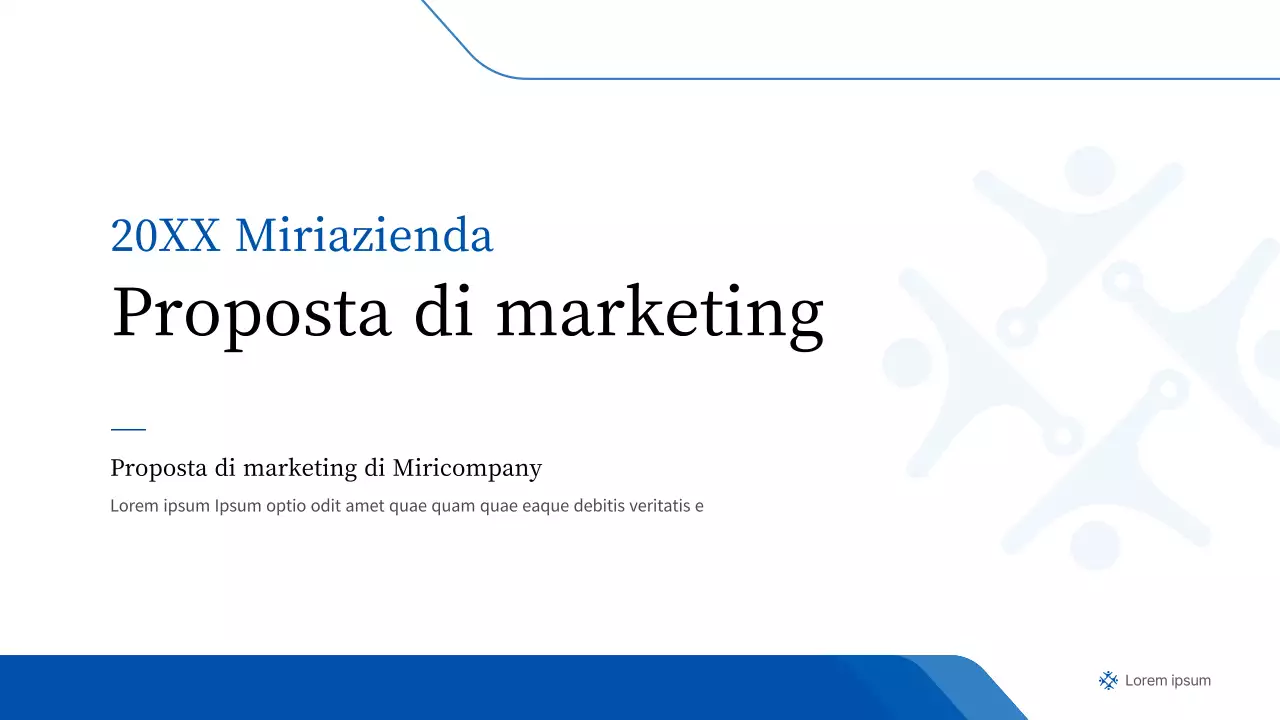Una semplice presentazione aziendale nelle tonalità del blu e del grigio