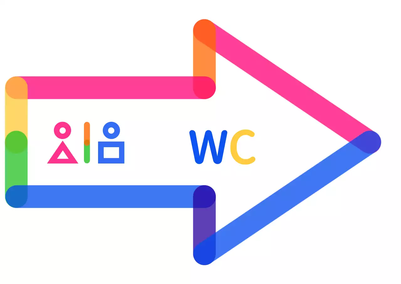 Colorida y simpática guía de flechas con pictogramas de aseo en forma de icono