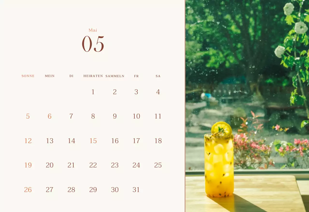 Emotionales Cafe-Fotolayout in Beige und Braun