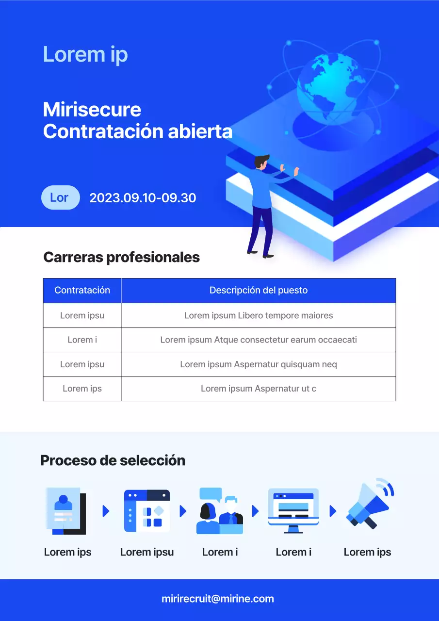 Ofertas de empleo en empresas de seguridad informática azules y sencillas