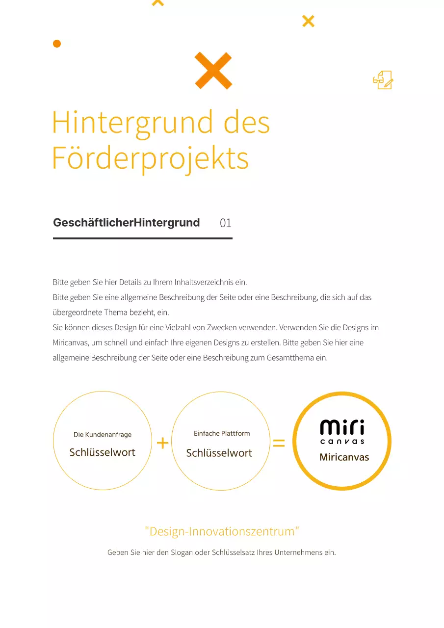 Einfaches und frisches Business-Marketing-Angebot in Gelb und Braun