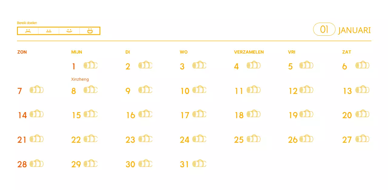 Oranje kalenders om weg te geven als je je yogastudio promoot